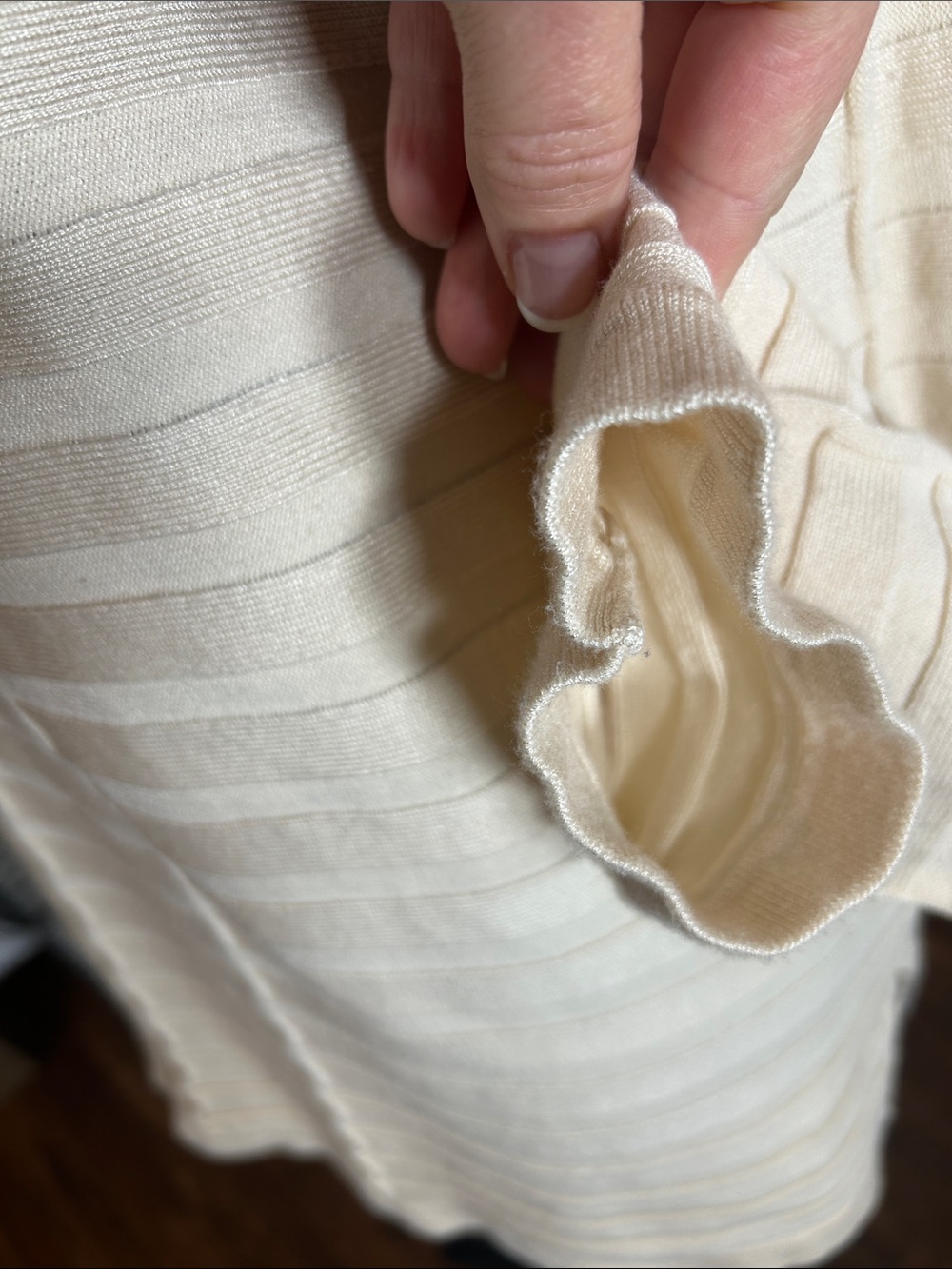 Chico's Soft Cream Ribbed Top - Picture 5 of 12
